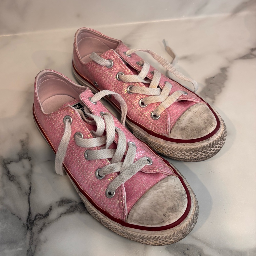 Converse junior girls chuck Taylor all star low pink glitter
